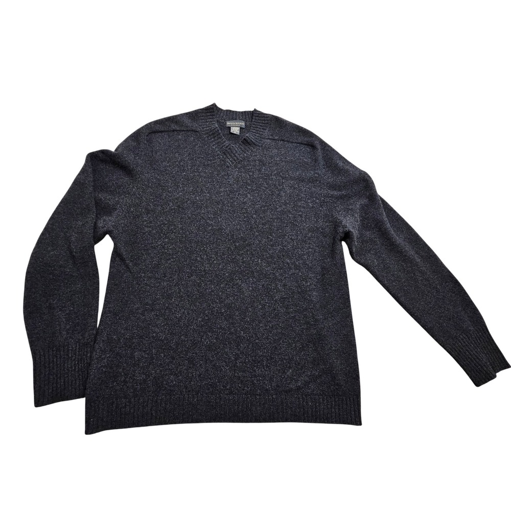 Banana Republic V-Neck Sweater XL Charcoal Grey 100% Cashmere Pullover